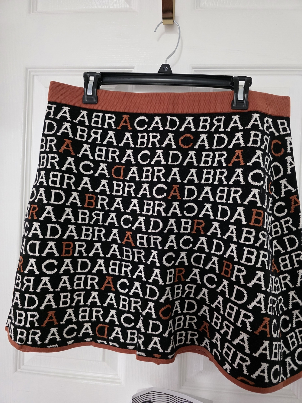 Maeve Black, Rust & White ABRACADabra A-Line Skirt